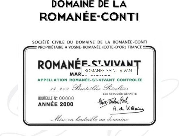 Domaine de la Romanée conti Romanée Saint Vivant Grand cru 2017
