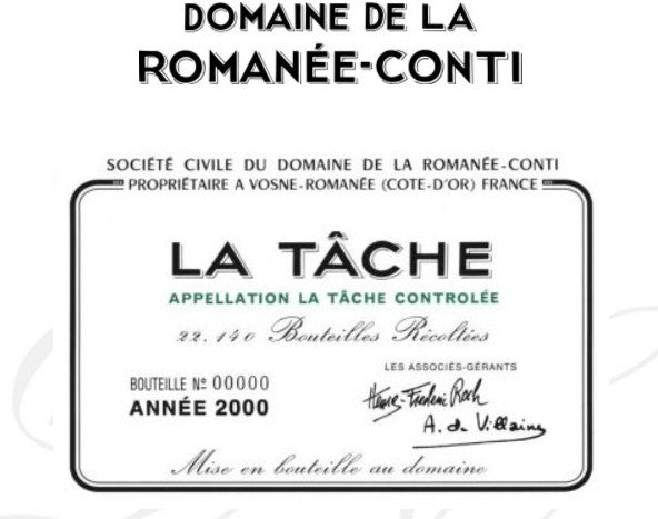 Domaine de la Romanée conti La Tâche Monopole Grand cru 2017