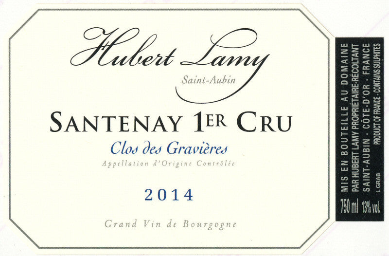 Domaine Hubert Lamy Santenay blanc Clos des Gravières 2023